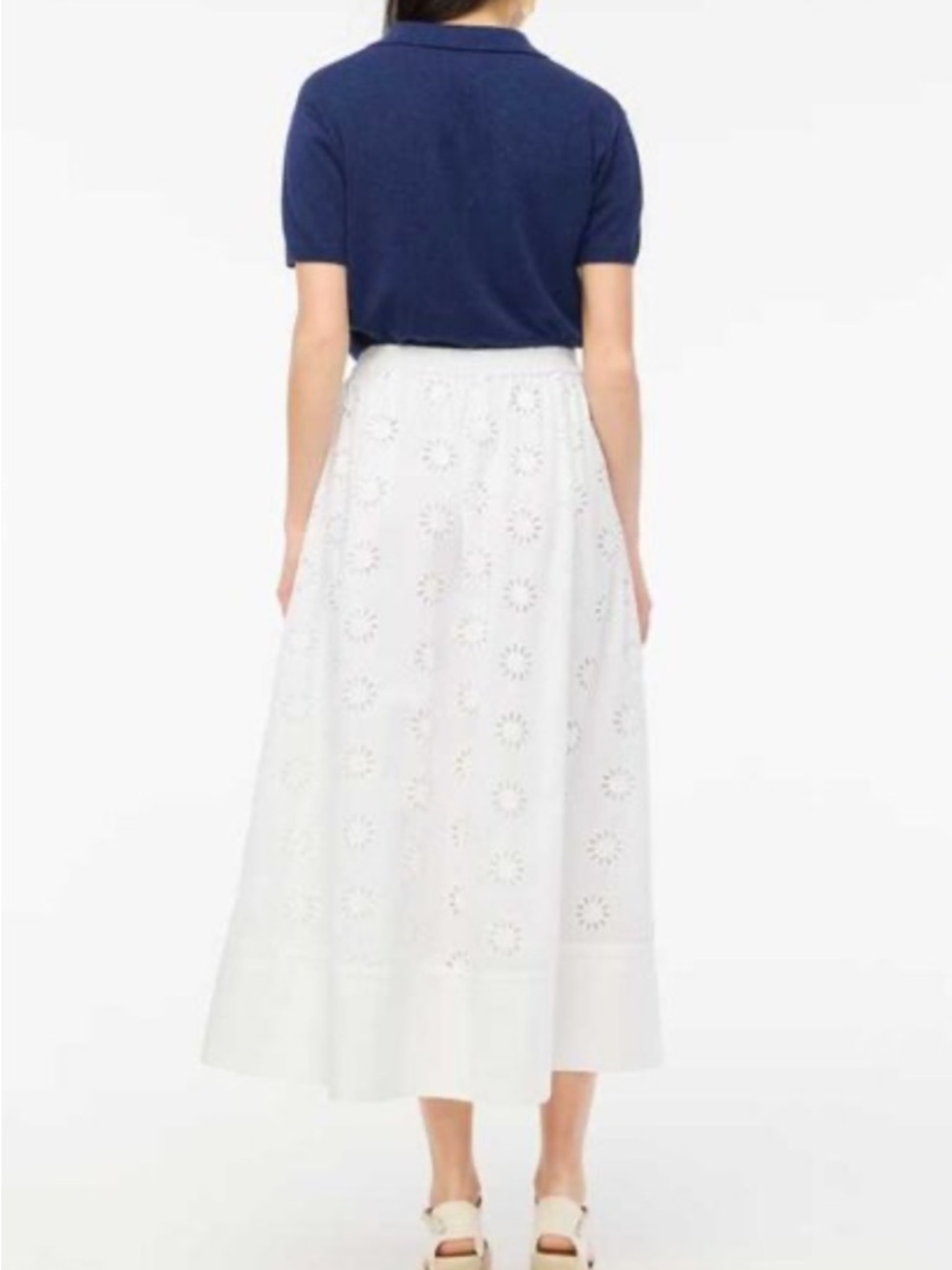 JCrew Factory Cotton Eyelet MIDI Skirt, size Small - Picture 3 of 9